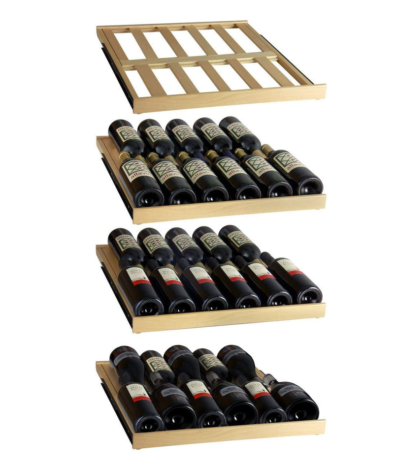 Allavino 24" Wide FlexCount Classic II Tru-Vino 174 Bottle Single Zone Stainless Steel Left Hinge Wine Refrigerator AO YHWR174-1SL20