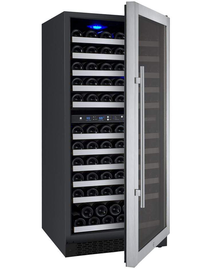 Allavino 24" Wide FlexCount II Tru-Vino 121 Bottle Dual Zone Stainless Steel Right Hinge Wine Refrigerator AO VSWR121-2SR20