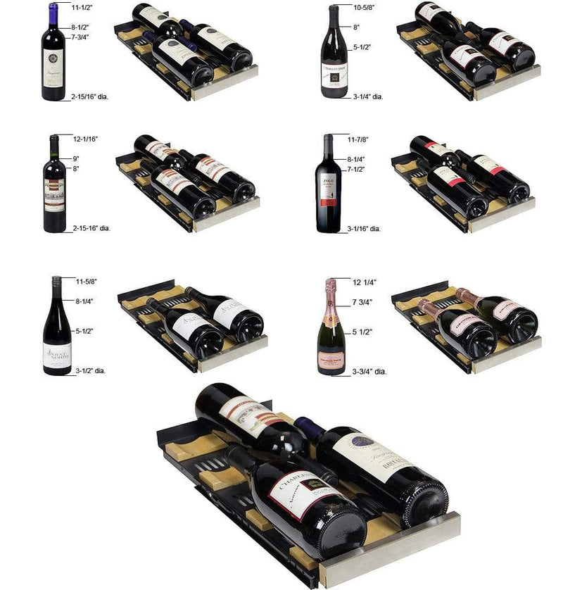 Allavino 24" Wide FlexCount II Tru-Vino 36 Bottle Dual Zone Stainless Steel Wine Refrigerator AO VSWR36-2SF20