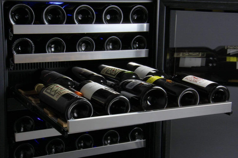 Allavino 24" Wide FlexCount II Tru-Vino 56 Bottle Dual Zone Stainless Steel Left Hinge Wine Refrigerator AO VSWR56-2SL20
