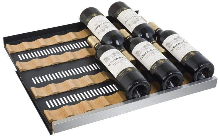 Allavino 24" Wide FlexCount II Tru-Vino 56 Bottle Dual Zone Stainless Steel Left Hinge Wine Refrigerator AO VSWR56-2SL20