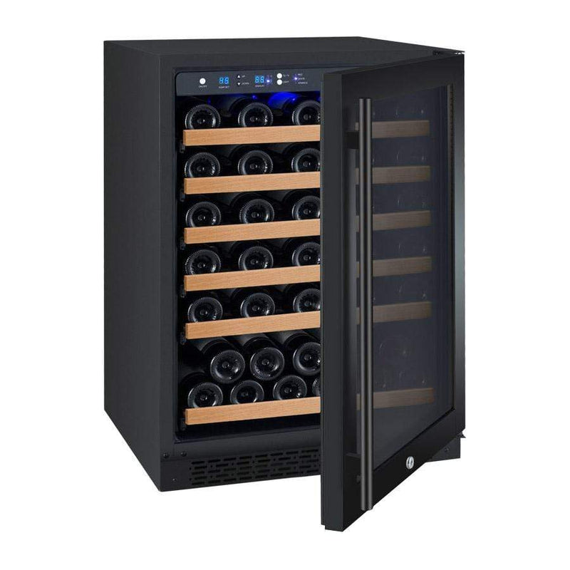Allavino 24" Wide FlexCount II Tru-Vino 56 Bottle Single Zone Black Right Hinge Wine Refrigerator AO VSWR56-1BR20
