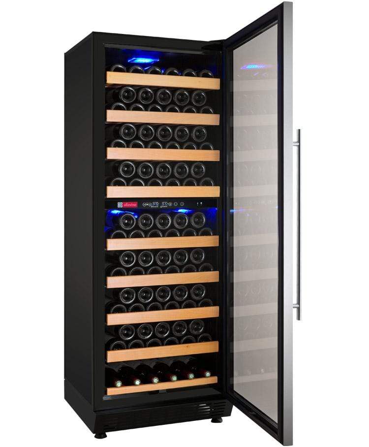 Allavino 24" Wide Vite II Tru-Vino 99 Bottle Dual Zone Stainless Steel Right Hinge Wine Refrigerator AO YHWR99-2SR20