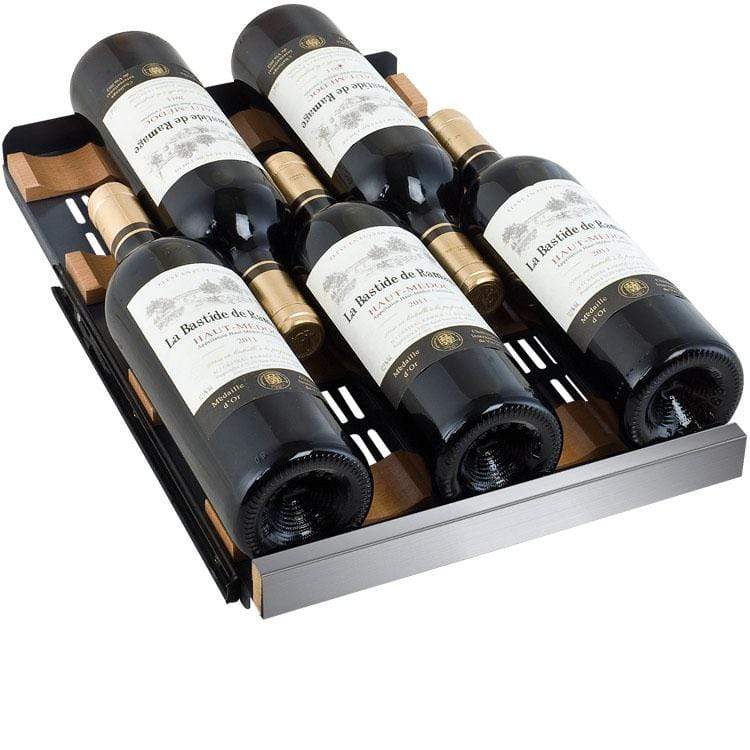 Allavino 30" Wide FlexCount II Tru-Vino 30 Bottle/88 Can Dual Zone Stainless Steel Side-by-Side Wine Refrigerator/Beverage Center BF 3Z-VSWB15-2S20