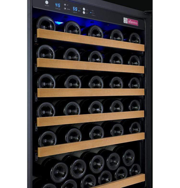 Allavino 47" Wide FlexCount II Tru-Vino 112 Bottle Dual Zone Black Side-by-Side Wine Refrigerator BF 2X-VSWR56-1B20