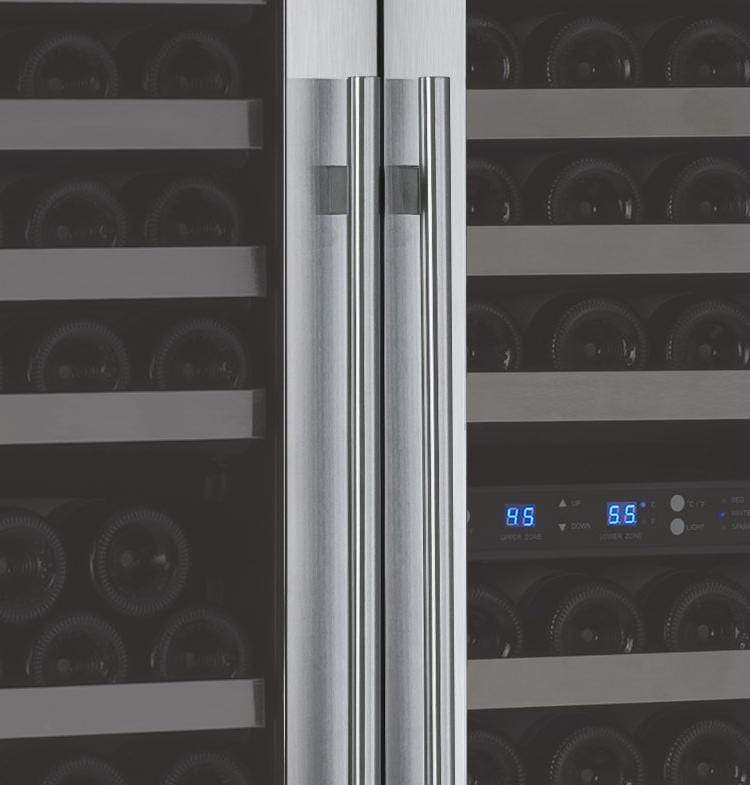 Allavino 47" Wide FlexCount II Tru-Vino 249 Bottle Three Zone Stainless Steel Side-by-Side Wine Refrigerator BF 3Z-VSWR2128-S20