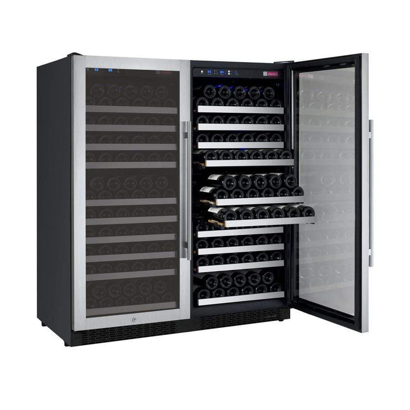 Allavino 47" Wide FlexCount II Tru-Vino 256 Bottle Dual Zone Stainless Steel Side-by-Side Wine Refrigerator BF 2X-VSWR128-1S20