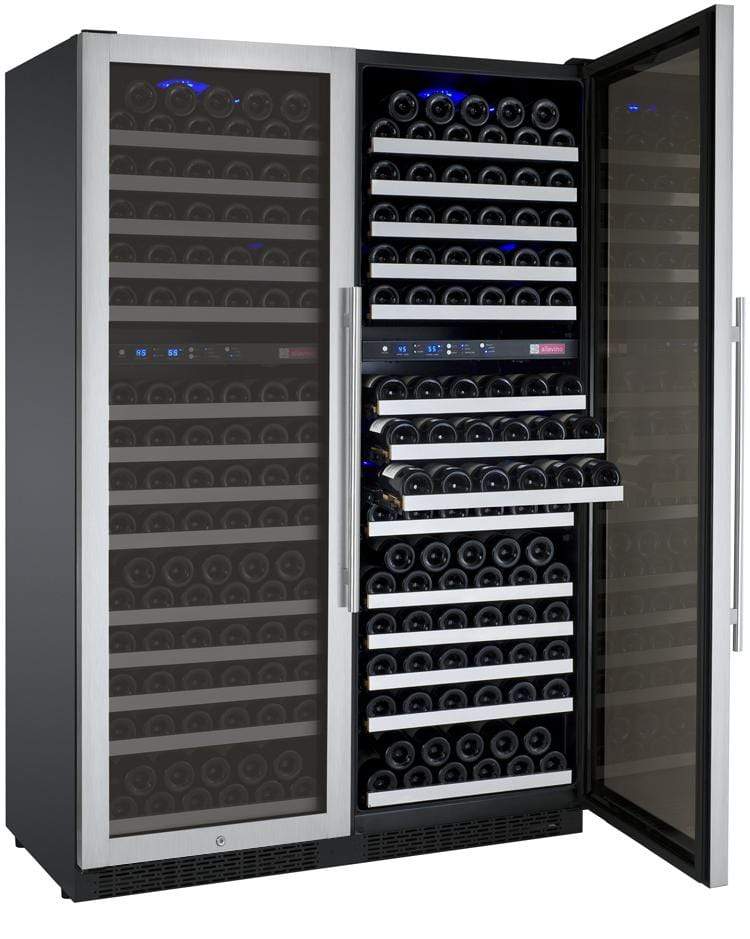 Allavino 47" Wide FlexCount II Tru-Vino 344 Bottle Four-Zone Stainless Steel Side-by-Side Wine Refrigerator BF 2X-VSWR172-2S20