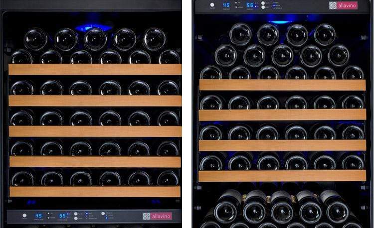 Allavino 47" Wide FlexCount II Tru-Vino 349 Bottle Three Zone Black Side-by-Side Wine Refrigerator BF 3Z-VSWR7772-B20