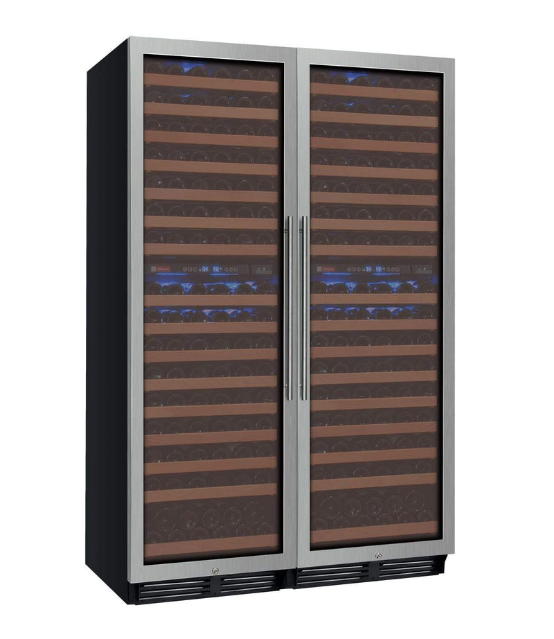 Allavino 48" Wide FlexCount Series 344 Bottle Four Zone Stainless Steel Side-by-Side Wine Refrigerator