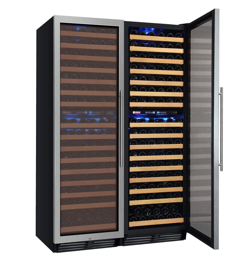 Allavino 48" Wide FlexCount Series 344 Bottle Four Zone Stainless Steel Side-by-Side Wine Refrigerator BF 2X-YHWR172-2SW