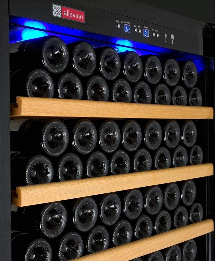 Allavino 63" Wide Vite II Tru-Vino 554 Bottle Dual Zone Black Side-by-Side Wine Refrigerator BF 2X-YHWR305-1B20