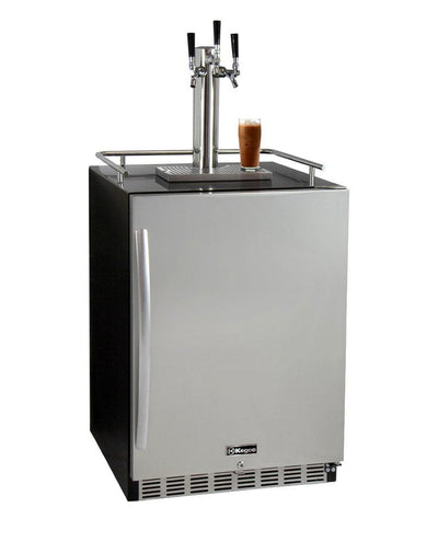 Kegco 24" Wide Cold Brew Coffee Triple Tap Stainless Steel Commercial Built-In Right Hinge Kegerator HK38BSU-3