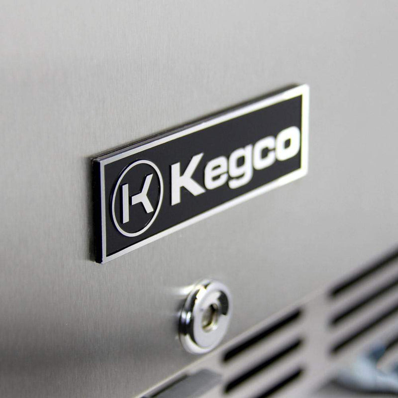 Kegco 24" Wide Dual Tap Stainless Steel Commercial Right Hinge Built-In Kegerator with Kit HK38BSC-2