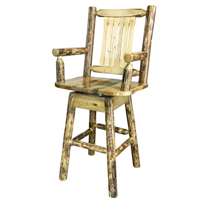 Montana Woodworks Glacier Country Collection Captain's Barstool w/ Back & Swivel MWGCBSWSCAS