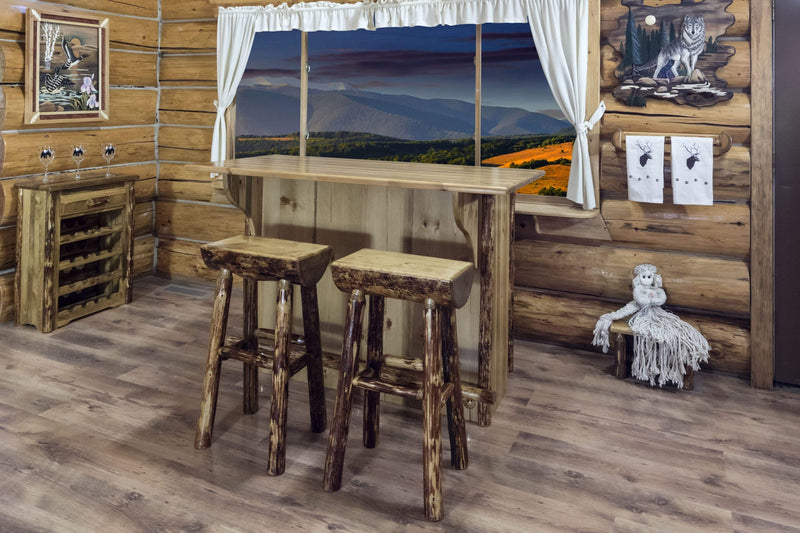 Montana Woodworks Glacier Country  Collection Deluxe Bar with Foot Rail MWGCBWRD
