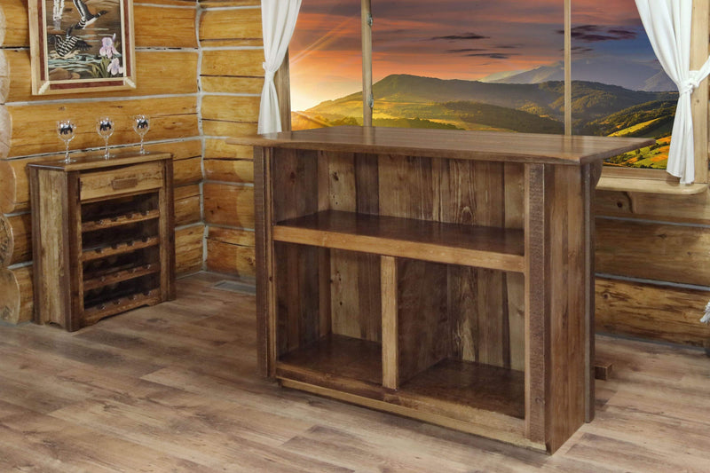 Montana Woodworks Homestead Collection Bar with Foot Rail, Stain & Clear Lacquer Finish MWHCBWRSL