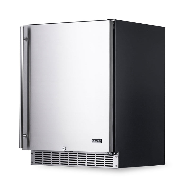 NewAir NewAir 24"� Built-in 160 Can Outdoor Beverage Fridge in Weatherproof Stainless Steel with Auto-Closing Door and Easy Glide Casters