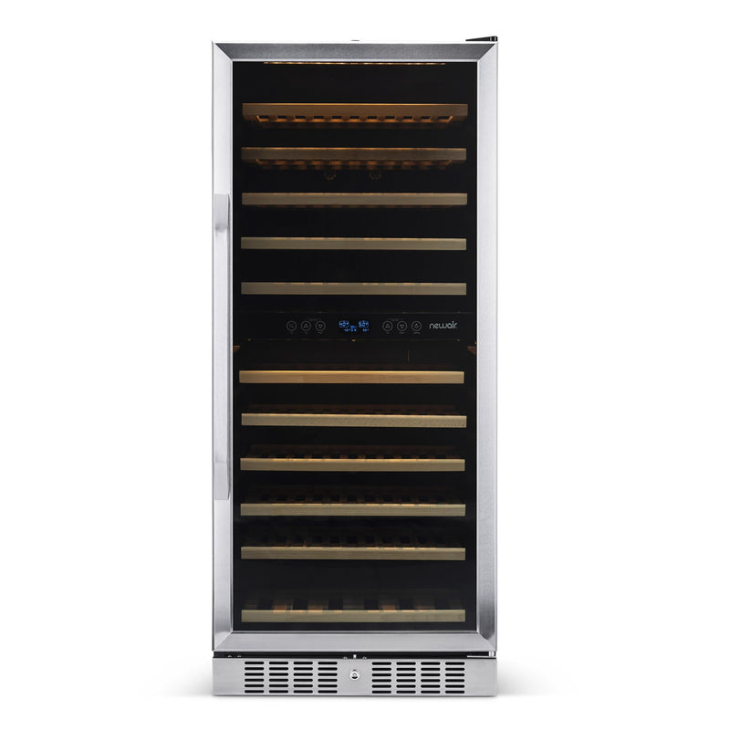 NewAir NewAir 27" Built-in 116 Bottle Dual Zone Compressor Wine Fridge in Stainless Steel, Quiet Operation with Smooth Rolling Shelves AWR-1160DB
