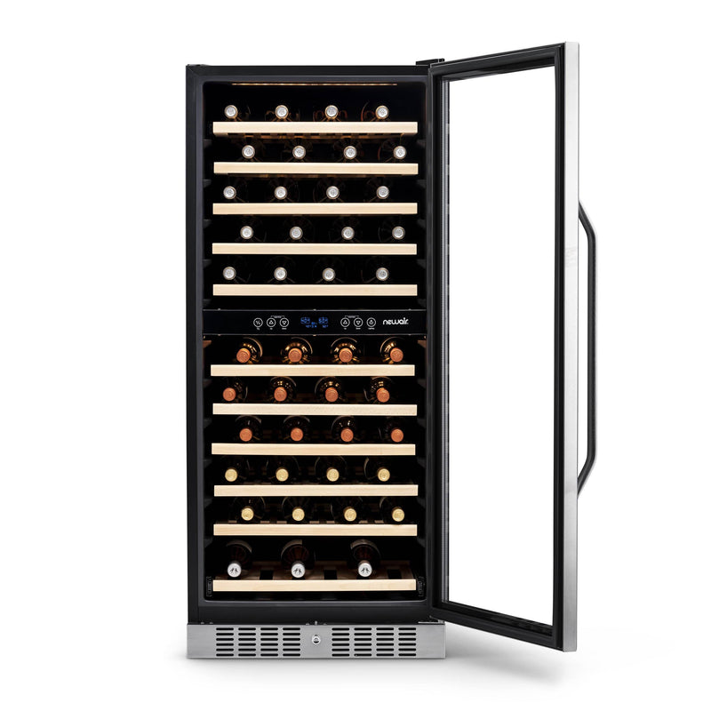 NewAir NewAir 27" Built-in 116 Bottle Dual Zone Compressor Wine Fridge in Stainless Steel, Quiet Operation with Smooth Rolling Shelves AWR-1160DB