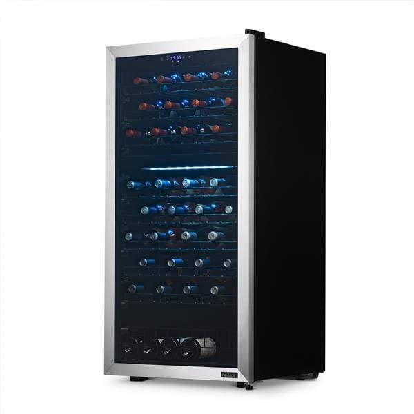 NewAir NewAir Freestanding 76 Bottle Dual Zone Compressor Wine Fridge with Low-Vibration Ultra-Quiet Inverter Compressor, Adjustable Racks and Exterior Digital Thermostat  NWC076SS00