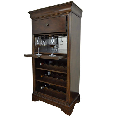 RAM Game Room Bar Cabinet W/ Wine Rack - Cappuccino BRCB2 CAP