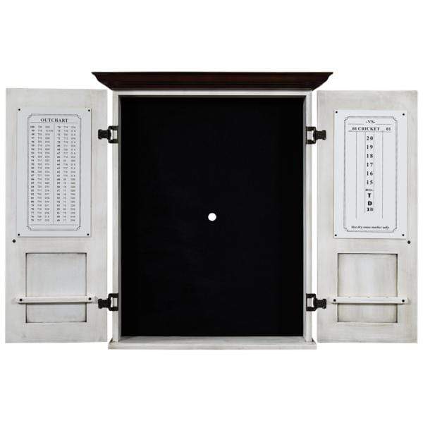 RAM Game Room Dartboard Cabinet Square - Antique White DCAB3 AW