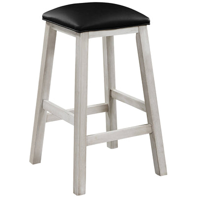 RAM Game Room Square Backless Barstool - Antique White BSTL4 AW