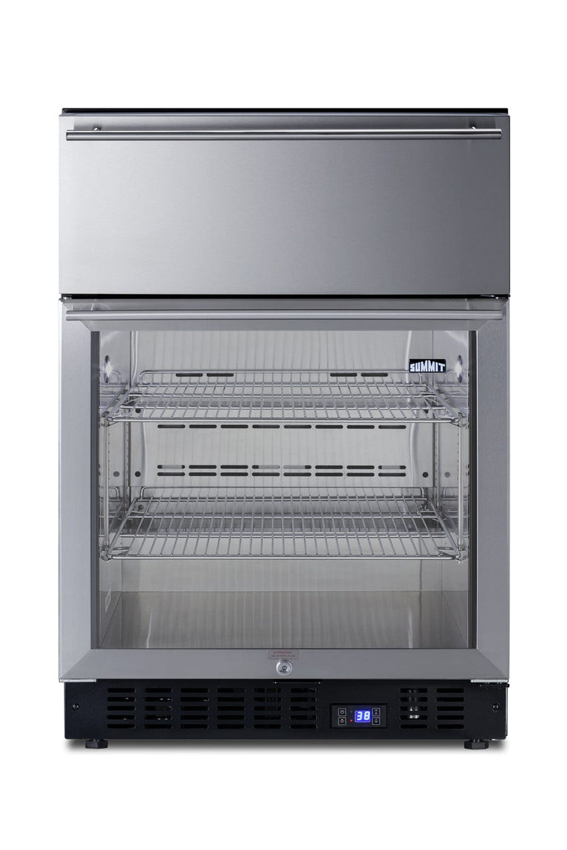 Summit Commercial Summit Commercial 24" Wide Built-In Commercial Beverage Refrigerator With Top Drawer SCR615TD