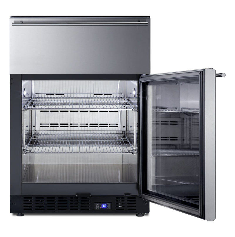 Summit Commercial Summit Commercial 24" Wide Built-In Commercial Beverage Refrigerator With Top Drawer SCR615TD