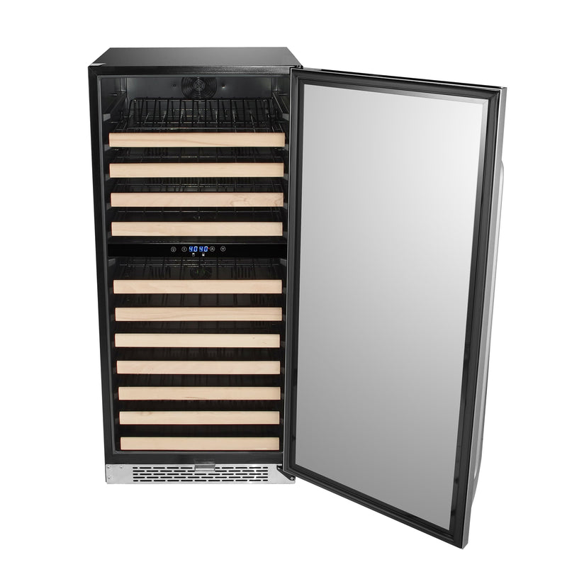 Whynter Whynter 92 Bottle Built-in Stainless Steel Dual Zone Compressor Wine Refrigerator with Display Rack and LED display BWR-0922DZ BWR-0922DZ